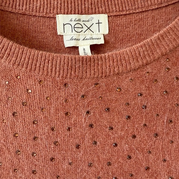 Angora Longline Crewneck Fuzzy Sweater with Rhinestones Size US 10 - Picture 3 of 14